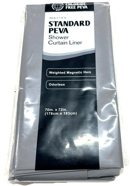 Maytex Standard Peva Shower Curtain Liner 70" X 72" Grey RV-Camper gallery