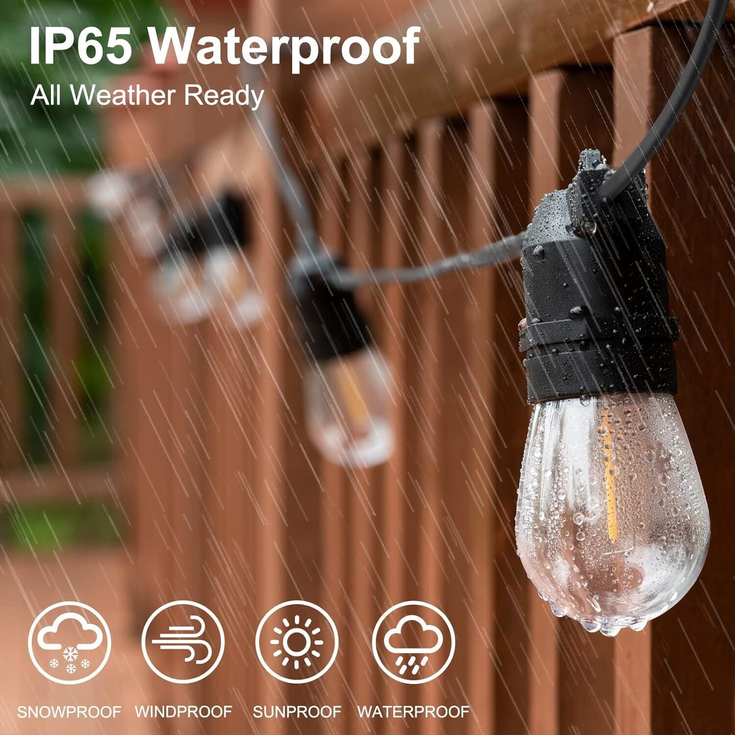 54ft 108ft String Lights S14 LED Shatterproof IP65 for Outdoor Garden Patio Yard gallery
