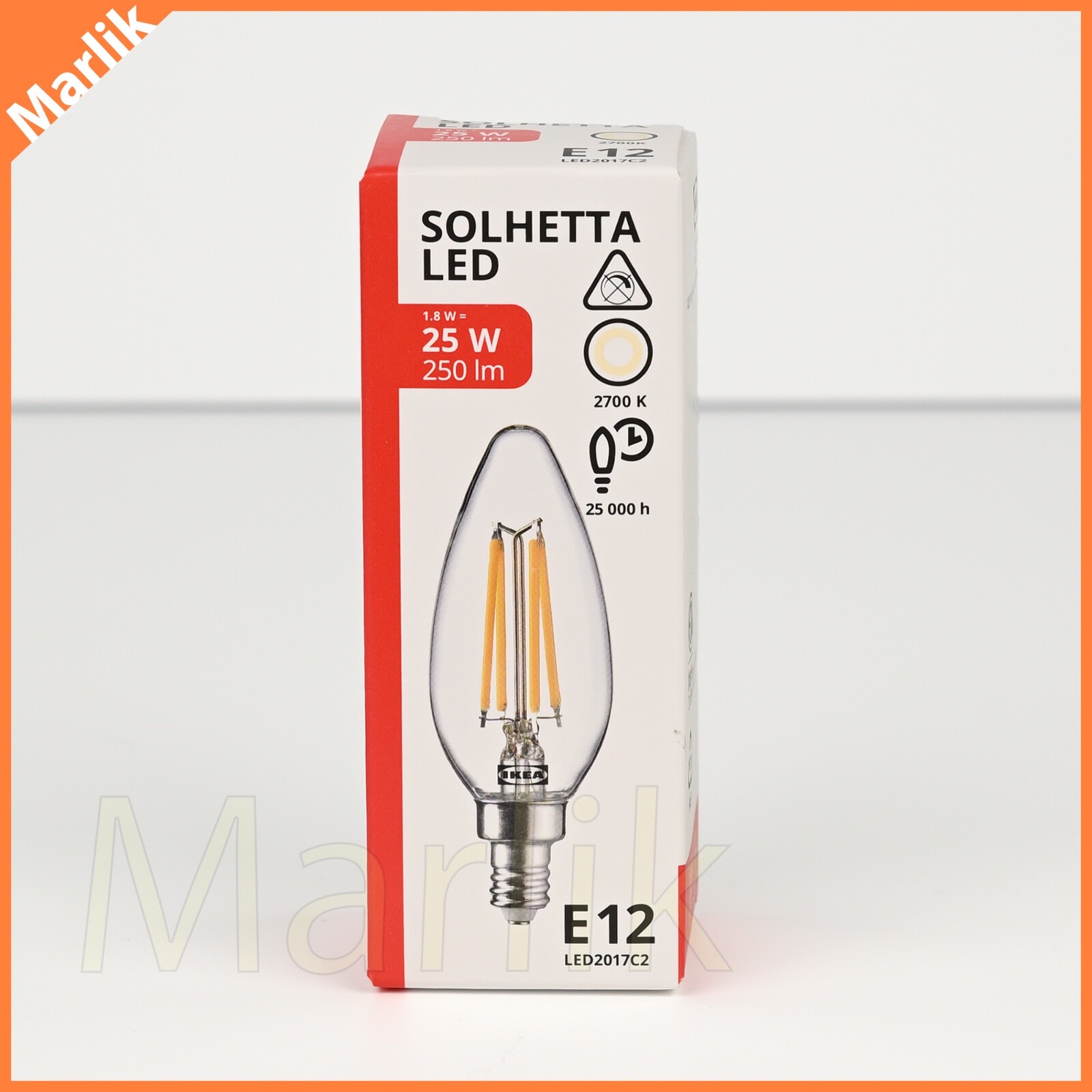Ikea SOLHETTA LED Bulb E12 Chandelier/Clear 250 lumen, NON dimmable, NEW gallery