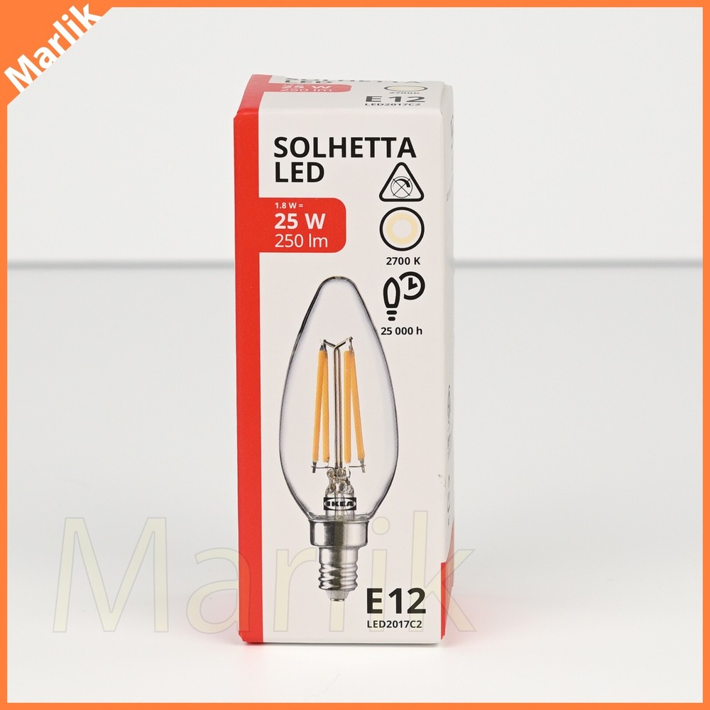 Ikea SOLHETTA LED Bulb E12 Chandelier/Clear 250 lumen, NON dimmable, NEW