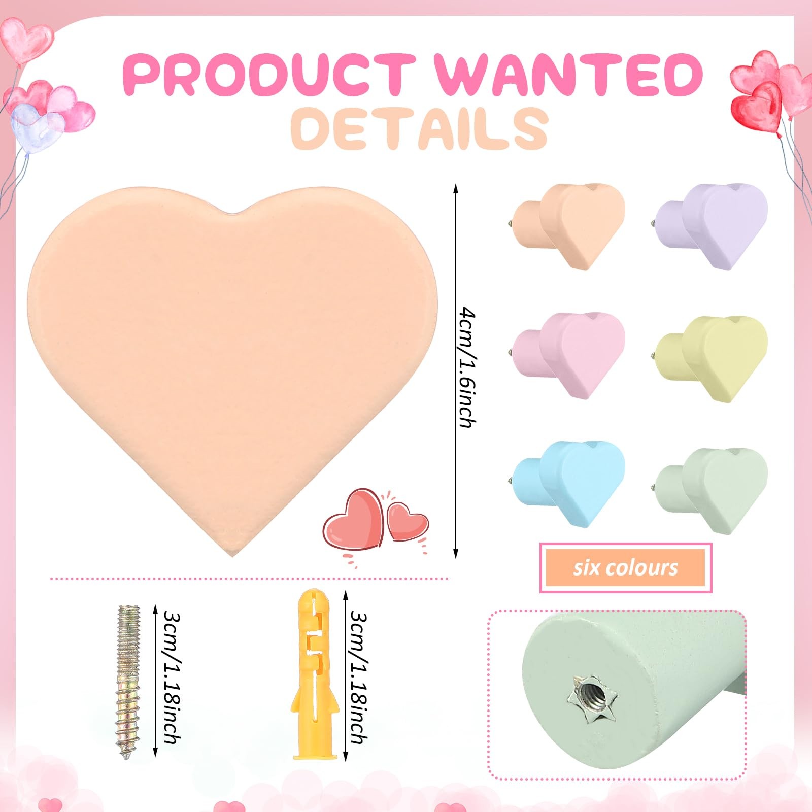 6 Pcs Coat Rack Wall Mount Wall Hooks Pastel Coat Rack Hooks for Boys Girls C... gallery