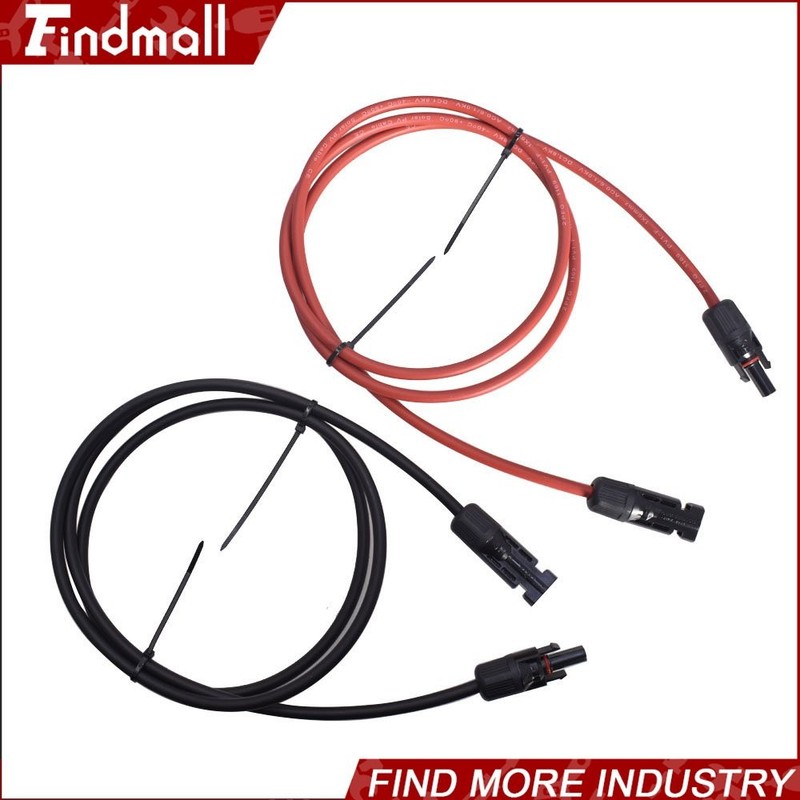 Findmall 1 Pair 15FT Durable Solar Panel Extension Cable Wire Connector 12AWG gallery