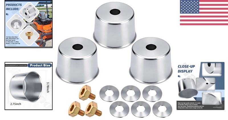 Mower Deck Blade Bolts, Washers & Dust Cover Cap Set for Kubota Tractors ZD ZG gallery