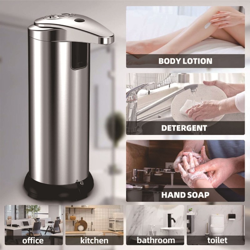Automatic Soap Dispenser Touchless 280ml Dish/Hand Soap for Bathroom Kitchen gallery