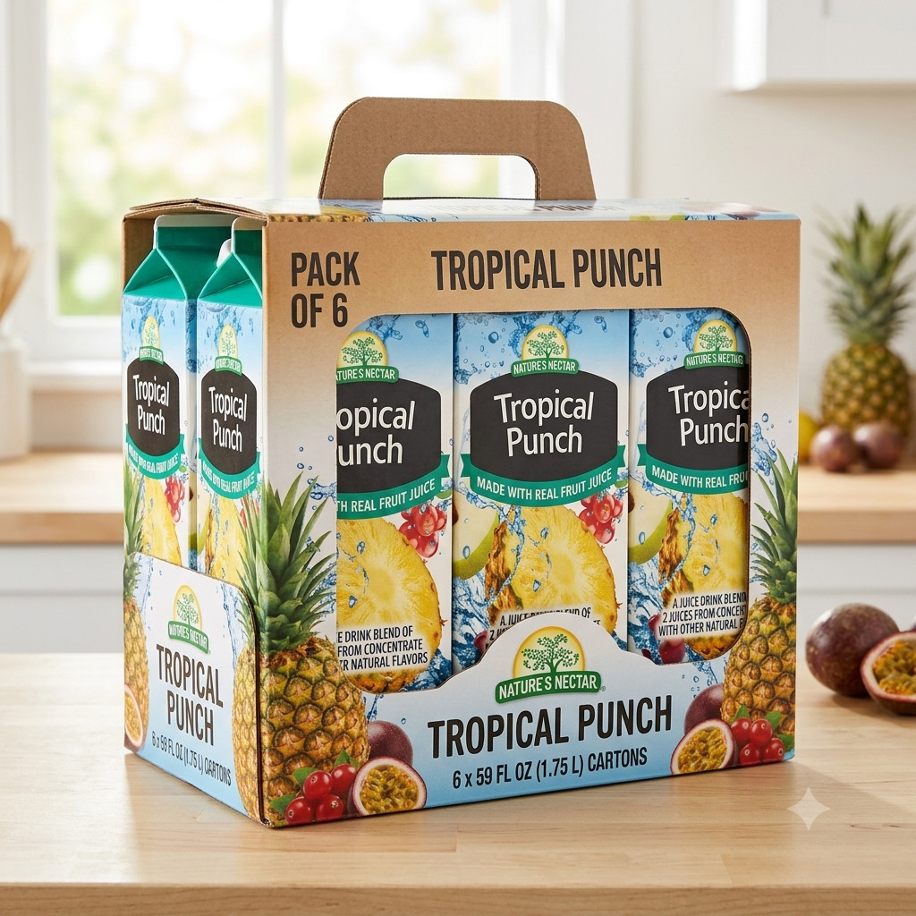 Nature's Nectar Tropical Punch Juice Drink 6 Pack 59 fl oz gallery