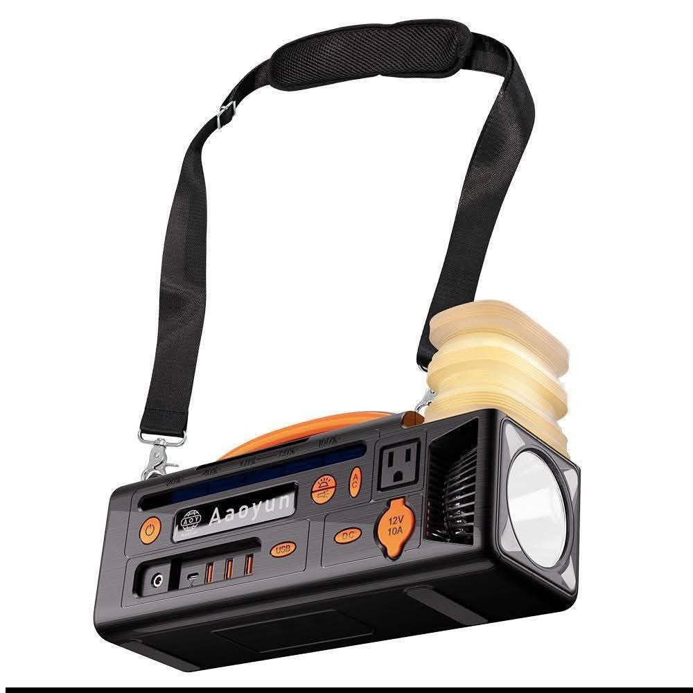 Aaovun Portable Power Generator USB AC Outlets 12V Camping Black Orange gallery