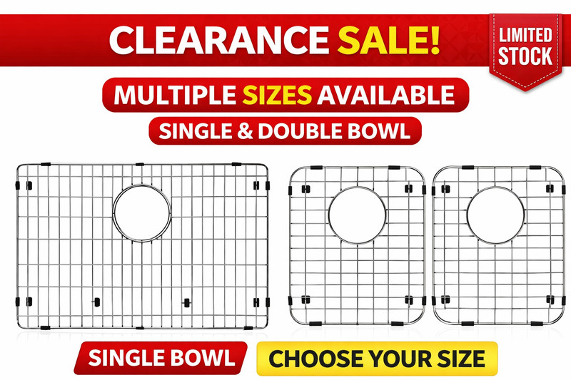 Kitchen Sink Bottom Grid Protector Stainless Steel Single & Double Bowl SALE gallery