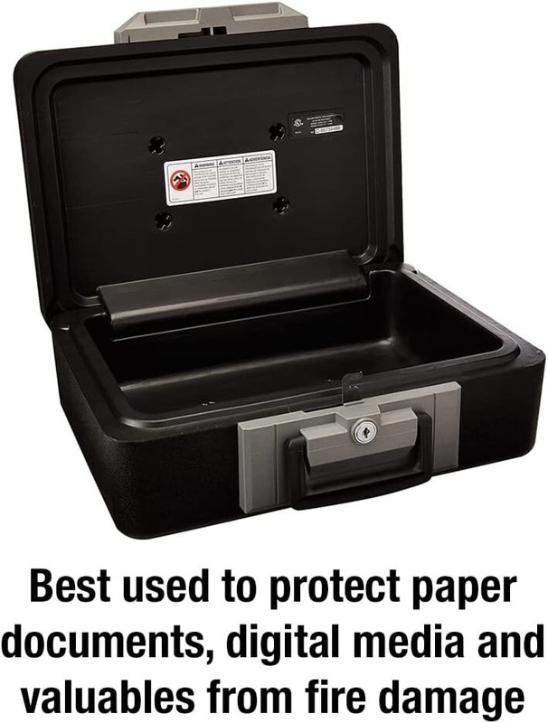 Classified Fireproof Safe Box with Key Lock - Secure Storage 6.3x15.3 Inches gallery