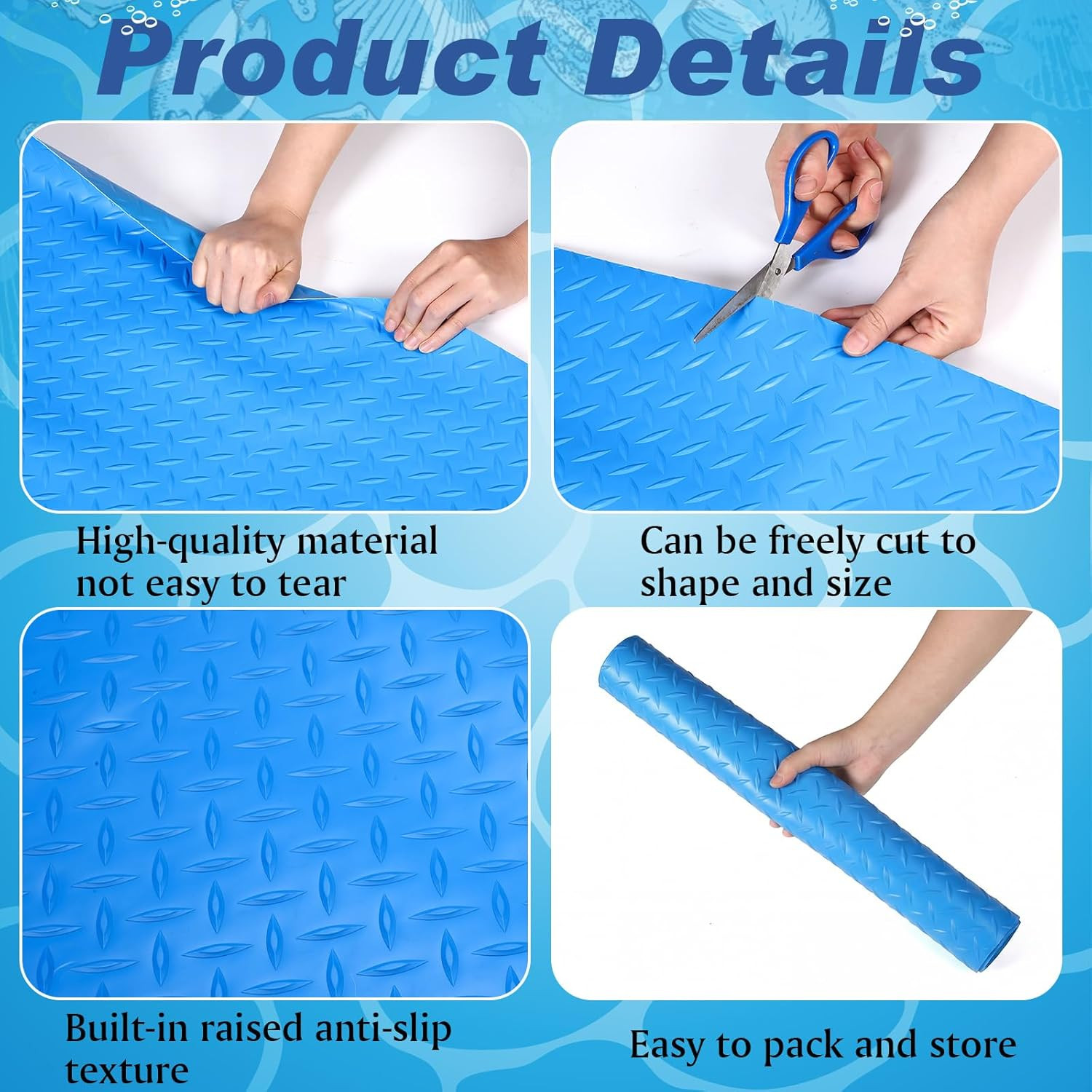 above Ground Pool Ladder Mat, Swimming Protective Nonslip Step Pad with Texture, gallery
