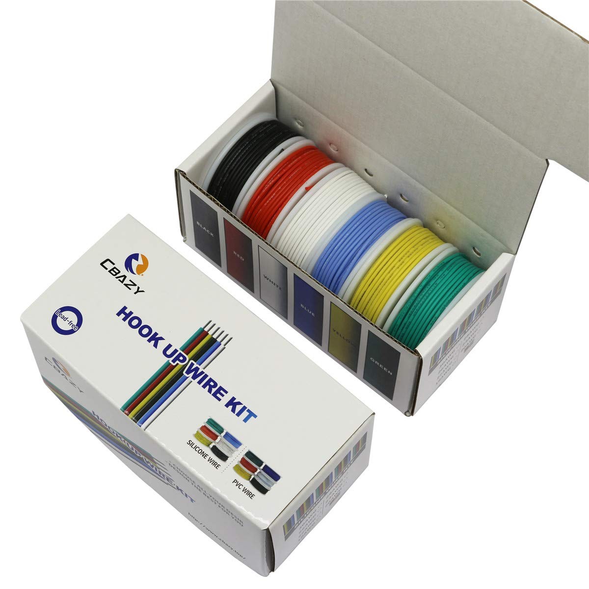 CBAZY Hook up Wire Kit (Stranded 18AWG, D-(red+blue+green+yellow+white+black) gallery