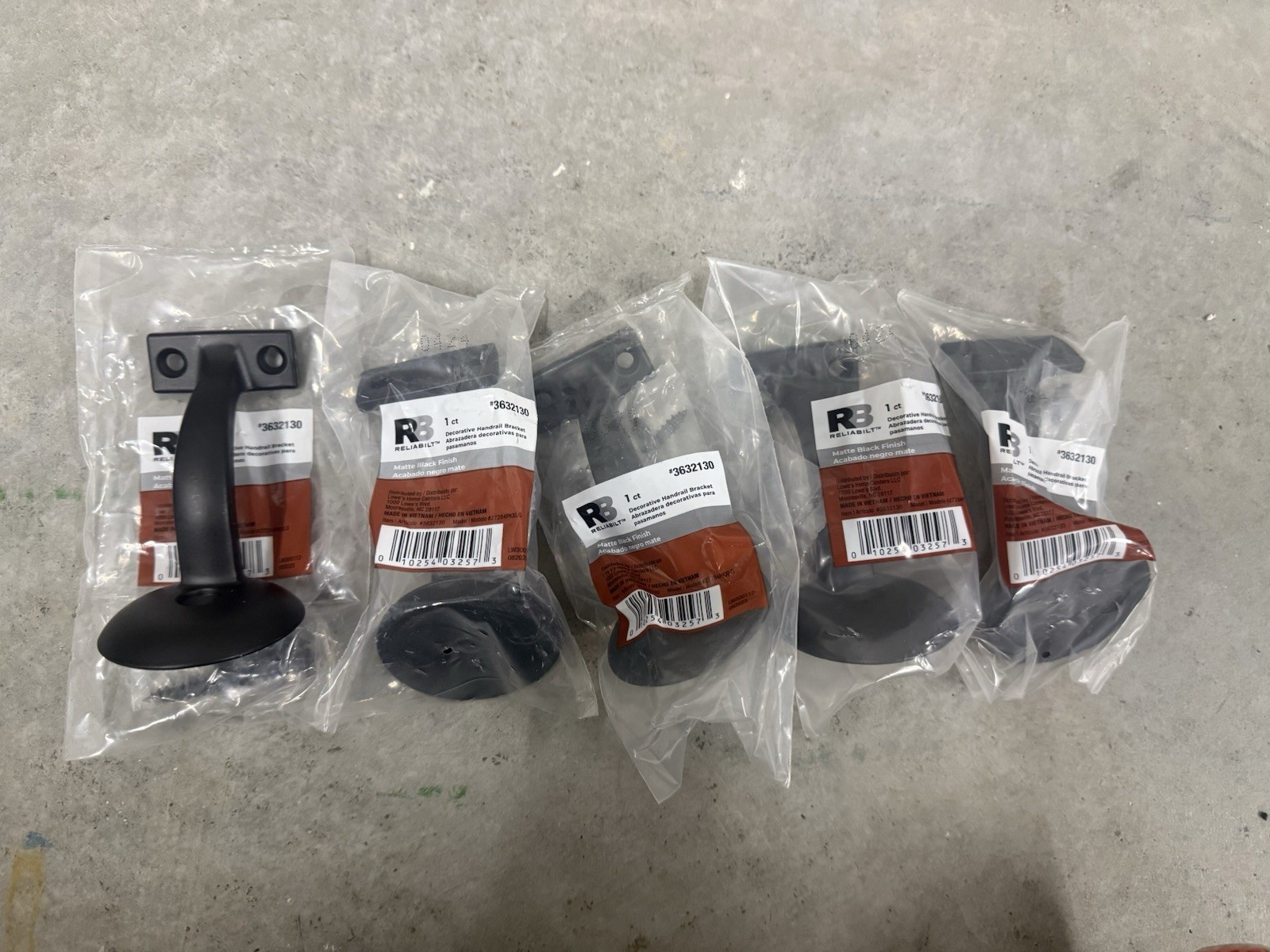Matte Black Hand Rail Bracket Heavy Duty Hardware gallery