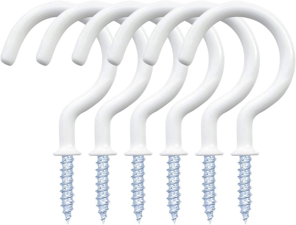 12 Pack Vinyl Coated Ceiling Hooks,Screw-in Mug Hooks,Multi-Function Wall Hooks