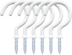 12 Pack Vinyl Coated Ceiling Hooks,Screw-in Mug Hooks,Multi-Function Wall Hooks