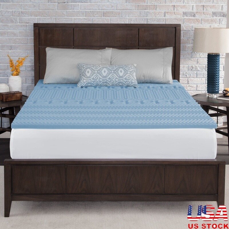 Reversible 7-Zone Memory Foam Mattress Topper Hypoallergenic King Size New gallery