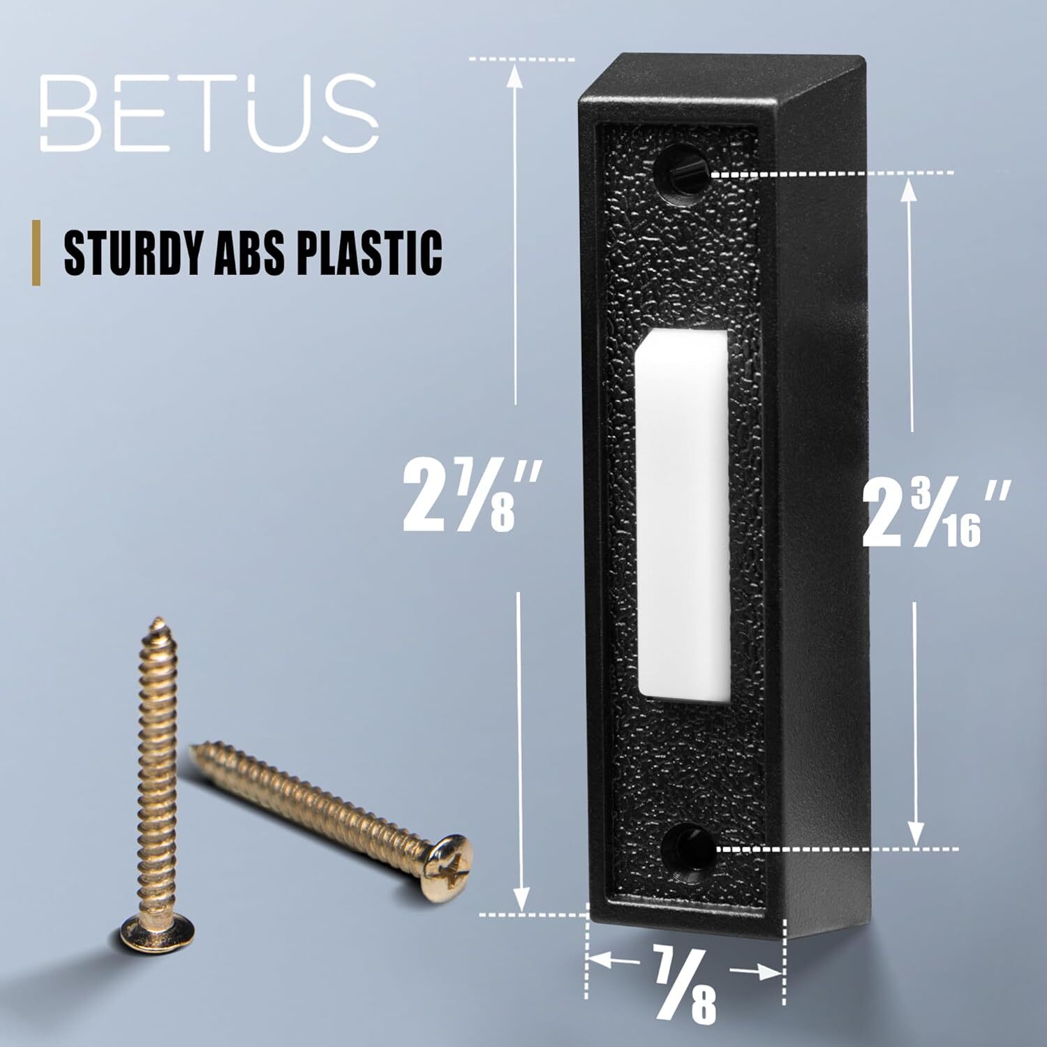 Betus LED Lighted Doorbell Button - Rectangular Wall Mounted Door Push Buttons gallery