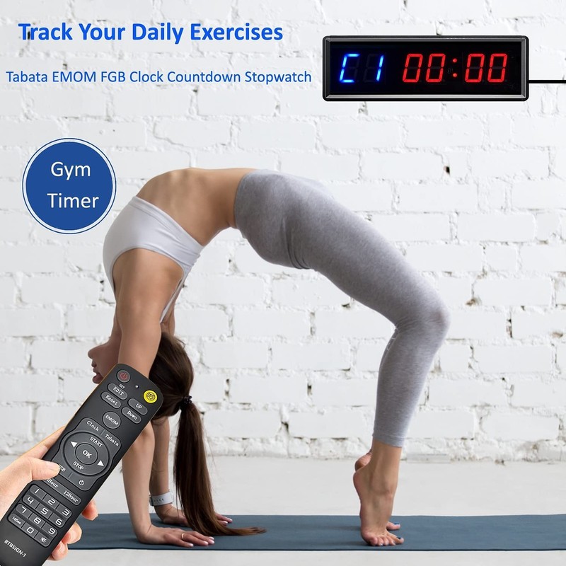LED Countdown/Up Timer Clock Stopwatch with Remote Control for Home Gym Fitness gallery