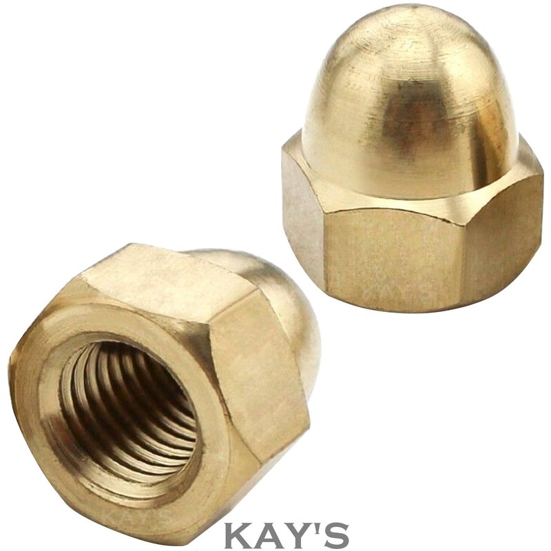 SOLID BRASS DOME NUTS HEXAGON DOME NUT FOR METRIC SCREWS M4 M5 M6 M8 M10 M12 gallery