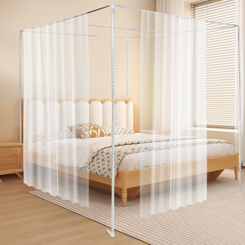 Modern Canopy Bed Frame 2*2*2m Rectangular Mosquito Net Bracket Floorstanding gallery
