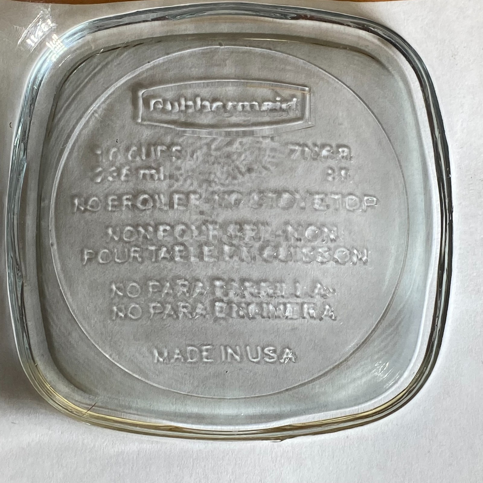 Rubbermaid Square Glass Container 1 cup/236mL 7N68 WITH 2x RED LIDS VTG RARE gallery