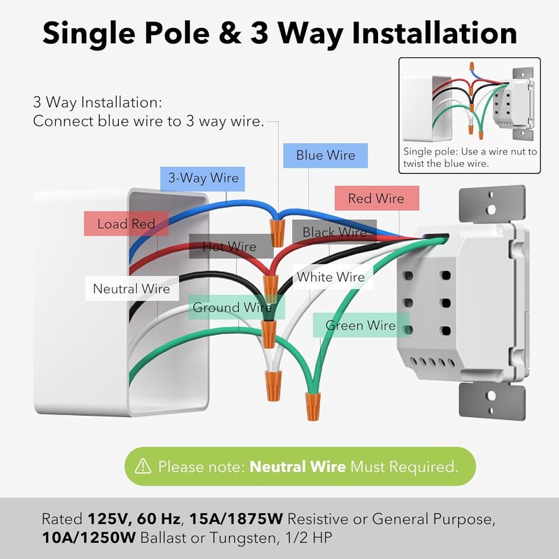 BN-LINK 7 Day Programmable In-Wall Timer Switch Digital for Fans, Lights, Motors gallery
