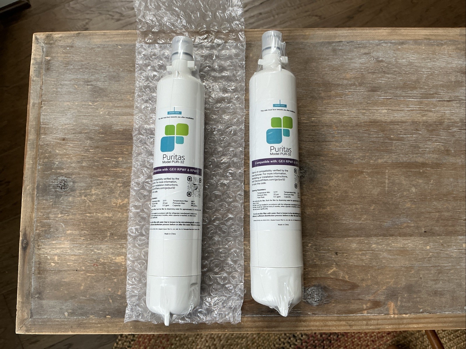 Puritas Filter Replacement for GE® RPWFE, RPWF (with CHIP) Water Filter Two NEW gallery