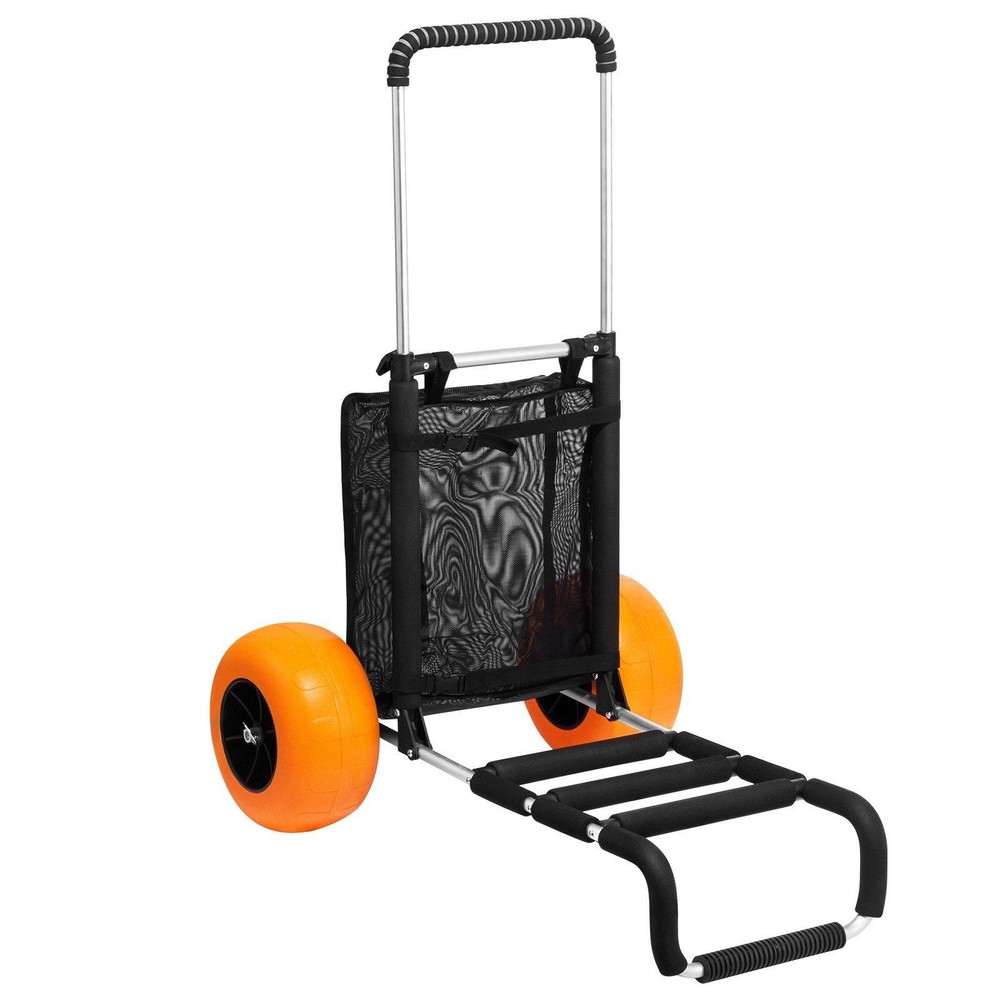 29.9x15.4 12in Solid Wheels 165lb Capacity 27-44.7 Adjustable Fold Sand Cart