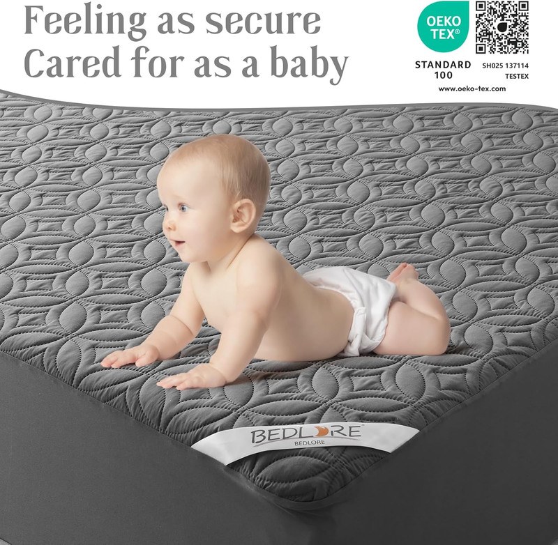 Waterproof Mattress Protector, Queen Size Mattress Pad Noiseless with Deep Pocke gallery