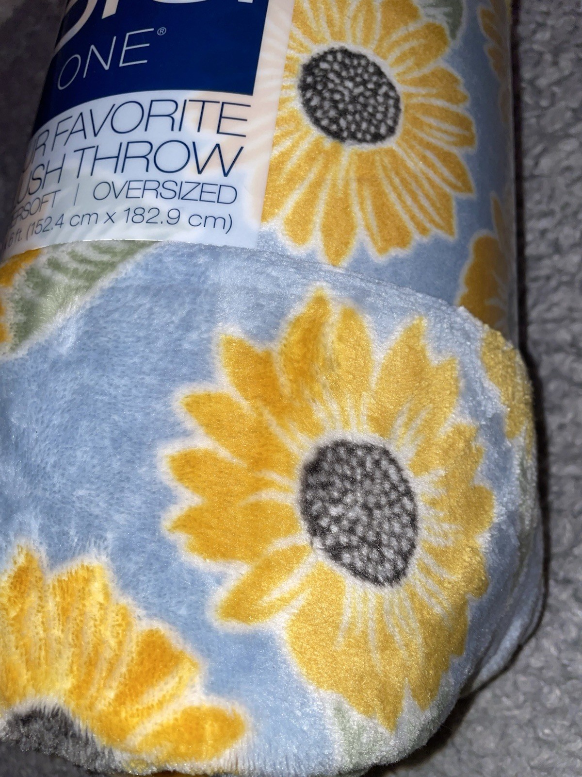 The Big One Plush Oversized Floral Throw Blanket Yellow Sunflowers, 5 ft x 6 ft gallery