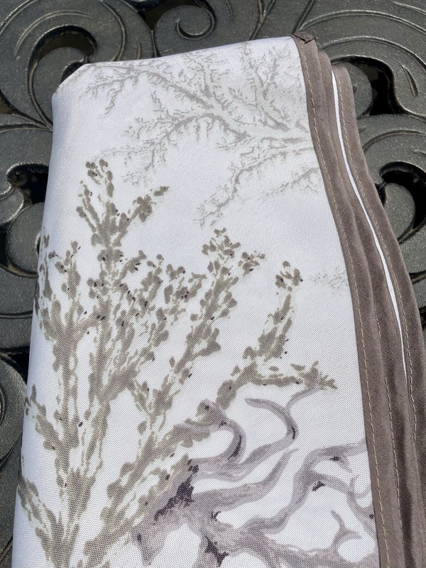 70” Round Polyester Tablecloth White-Neutral Colors Coastal, Beach, Ocean France gallery