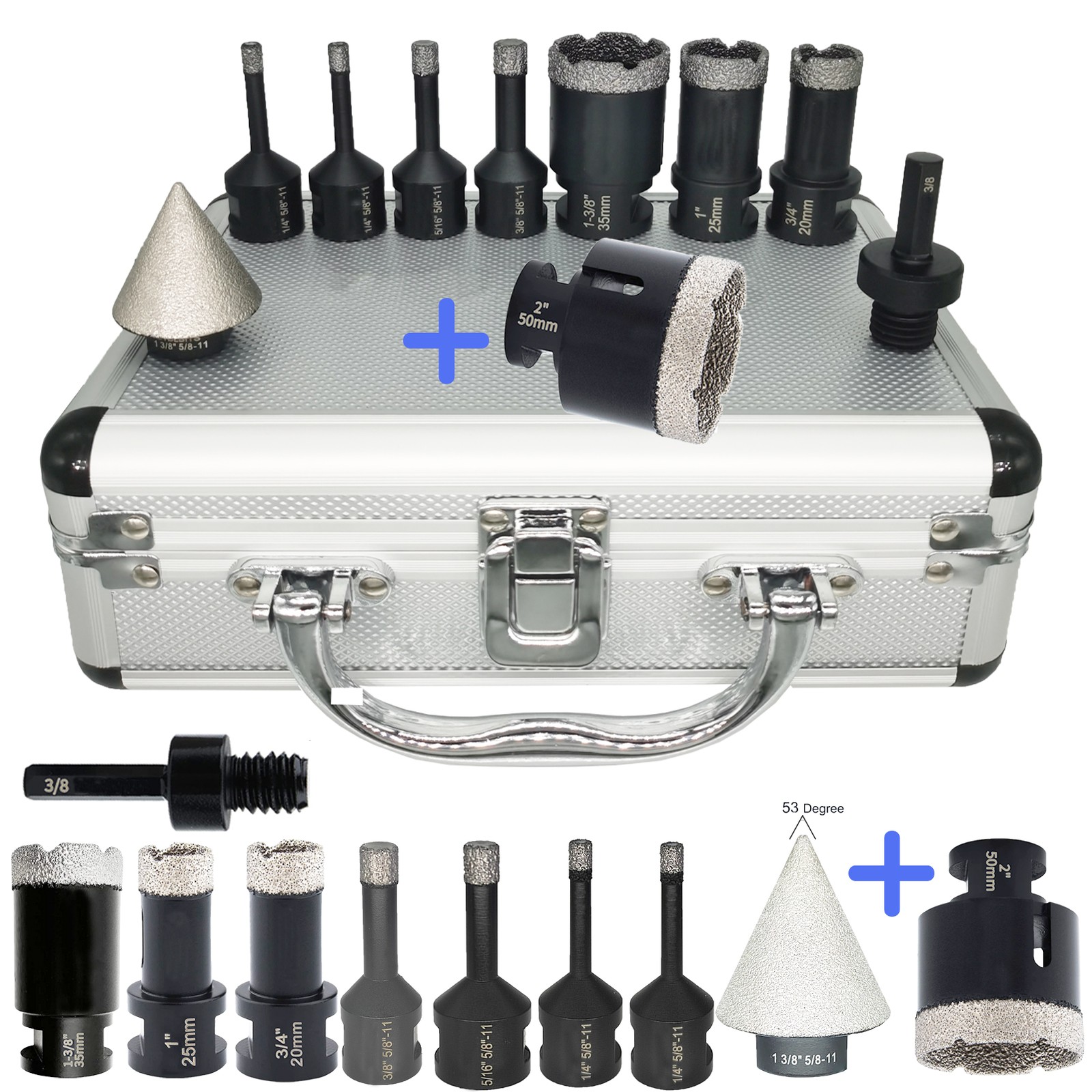Diamond Core Drilling Bits Set Tile Hole Saw Kit Granite Ceramic Porcelain Sink gallery