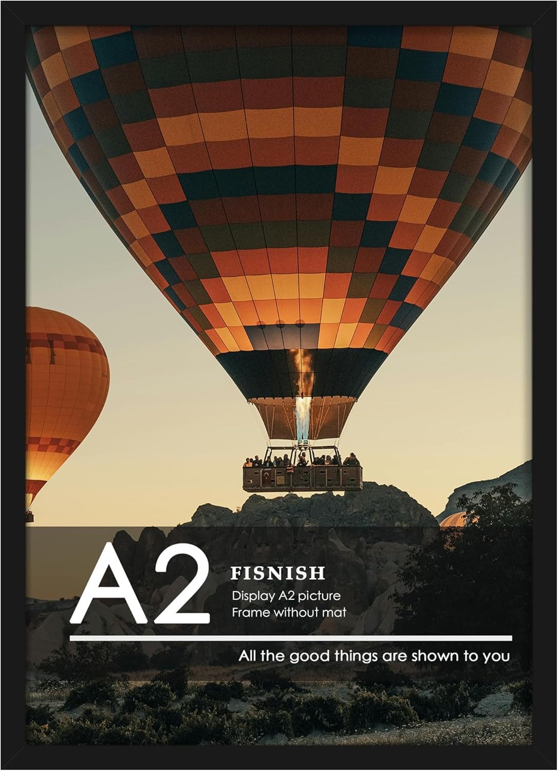 A2 Picture Frame Black, Classic 16.5X23.4 Poster Frame, Horizontal or Vertical W gallery
