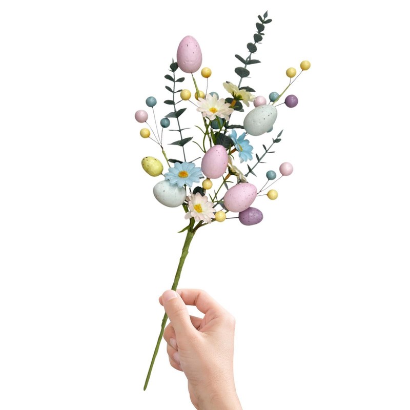 Easter Egg Stem Artificial Flowers Colorful Berries Decorative Floral Pick Fake gallery