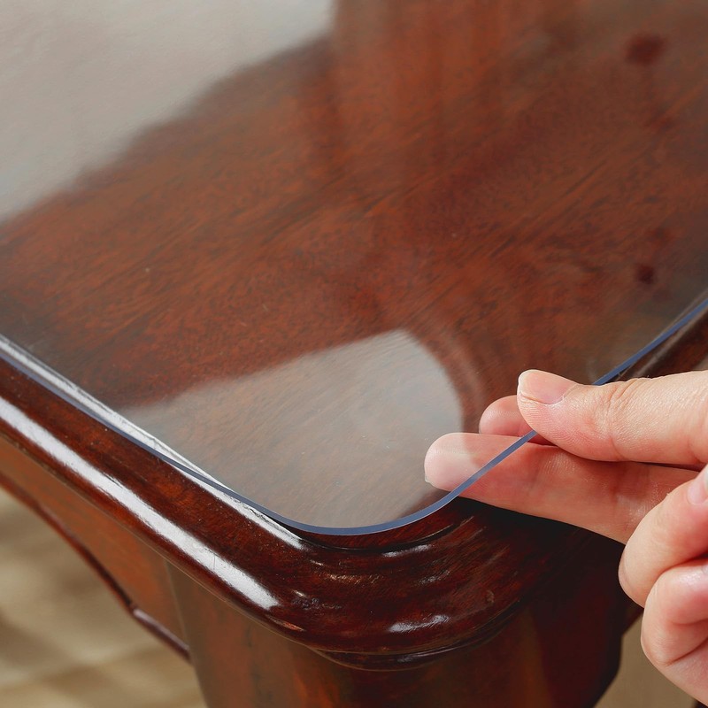 Clear Table Protector 30 x 60 Inch, 2mm Thick Plastic Table Cover, Waterproof... gallery