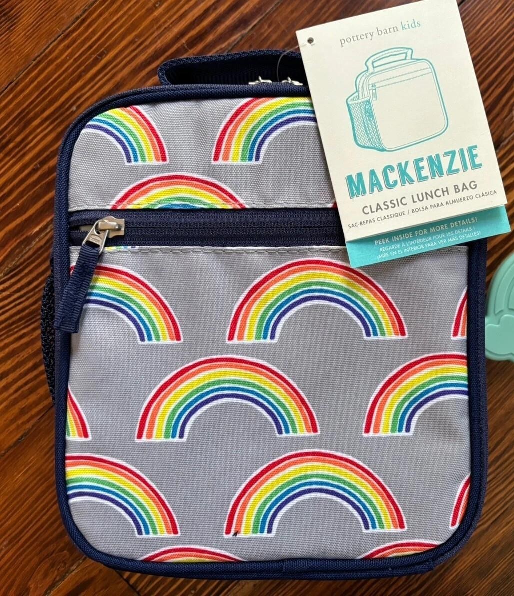 Pottery Barn Kid School Lunch Box Holiday Disney travel RAINBOW STRIPE gift new gallery