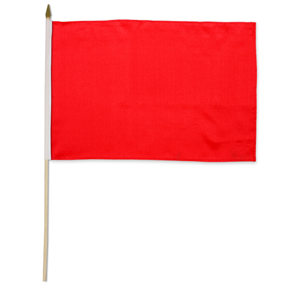 1 Dozen Solid Color Red Flags 12x18in Stick Flag Blank Sublimation Flag
