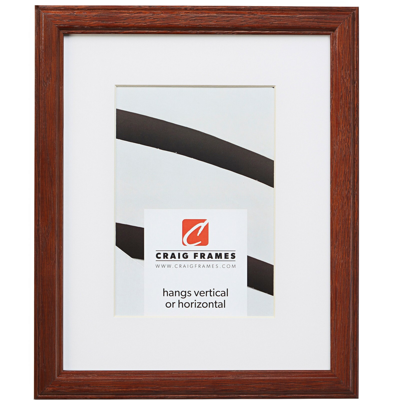 Craig Frames Wiltshire 236, Simple Brown Hardwood Picture Frame With Single Mat gallery
