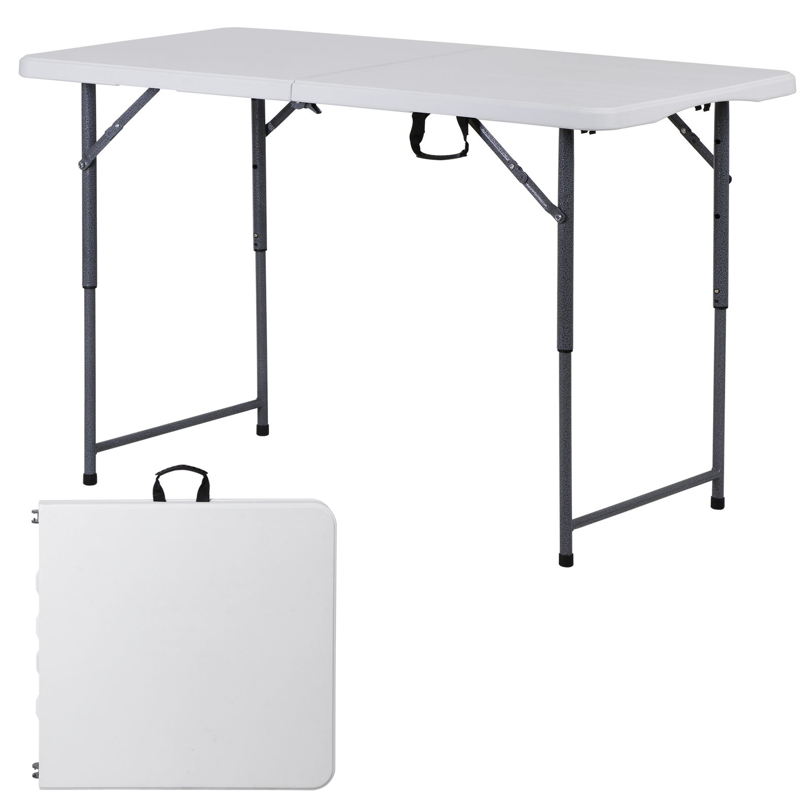Folding Table 4' Portable Table Foldable Legs & Adjustable Height Utility Table gallery