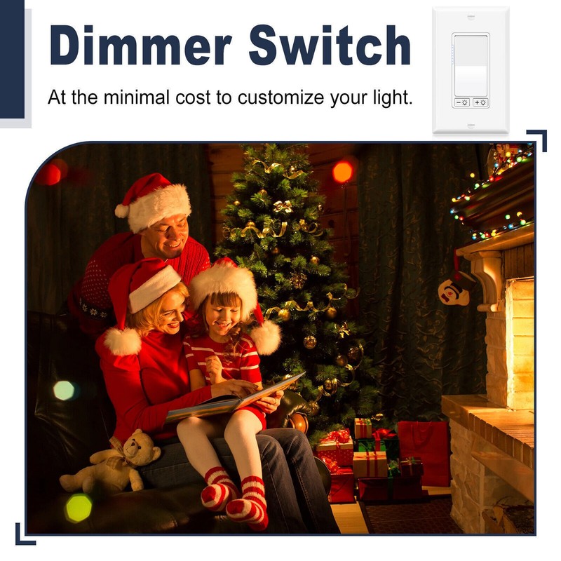 LED Decora Rocker Dimmer 3-Way Switch CFL 600W LED 150W with Wall Plate Cover ×2 gallery