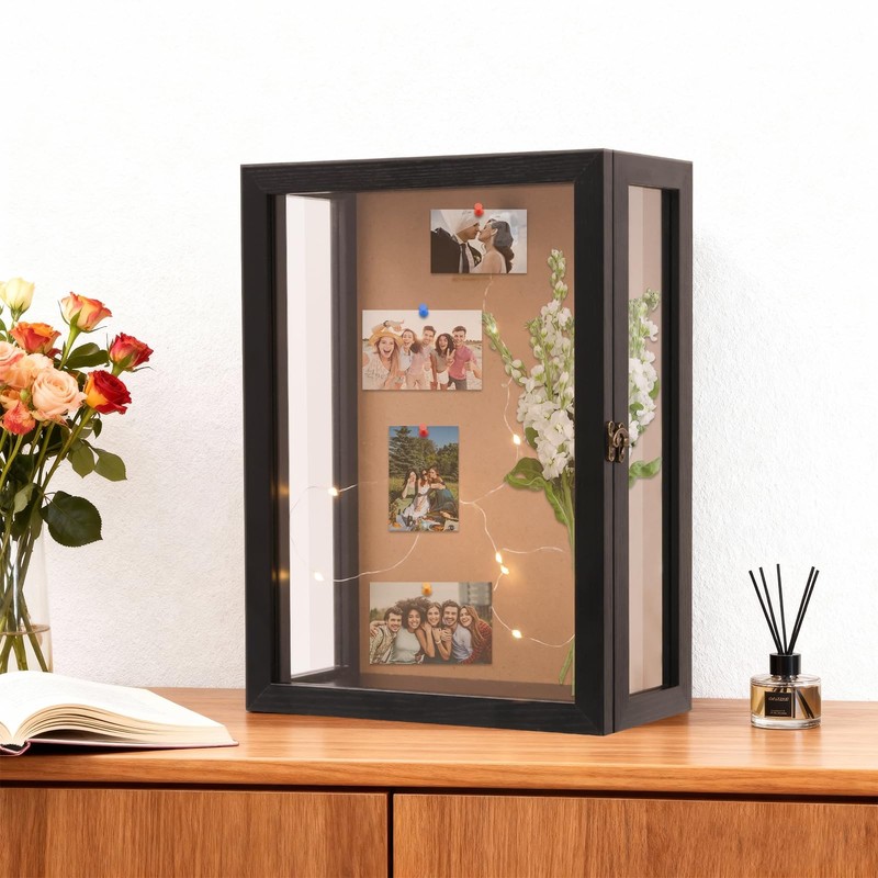 Black 11x15 Inch Deep Shadow Box Frame Wall Mounted Depth 5 In. Display Case New gallery