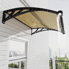 40/48/60/80″ Solid Polycarbonate Awnings Door Canopy with Large Gutter Outdoor