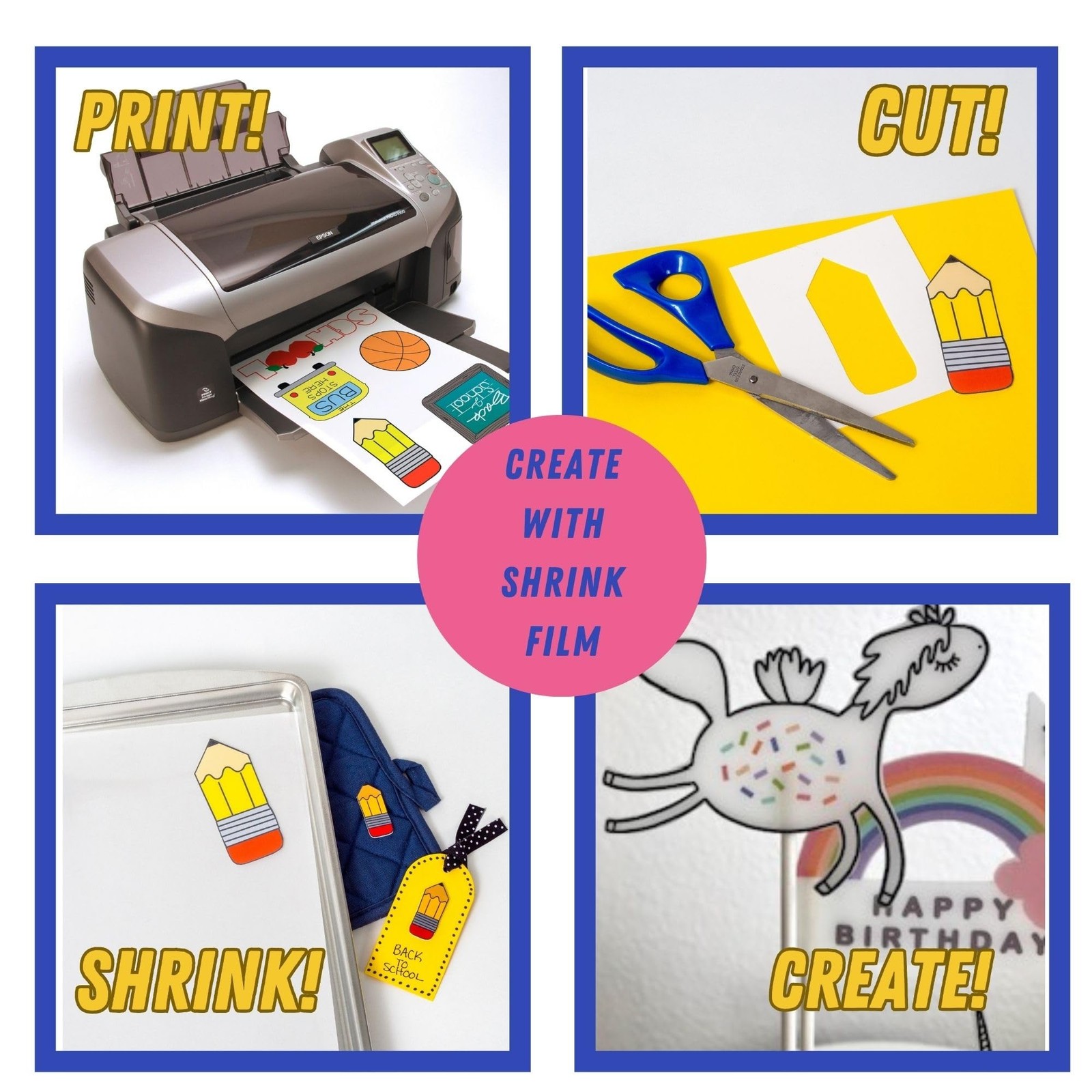 Grafix Ink-Jet Printable White Opaque Shrink Film - 8.5X11 Print Cut And Shrink gallery