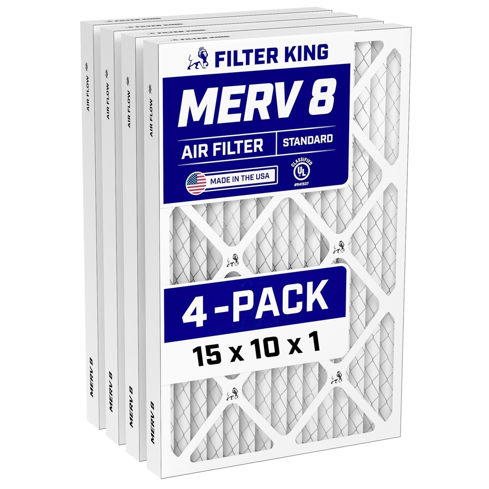 Filter King 15x10x1 Air Filter 4-PACK MERV 8 Actual Size 15 x 10 x .75"