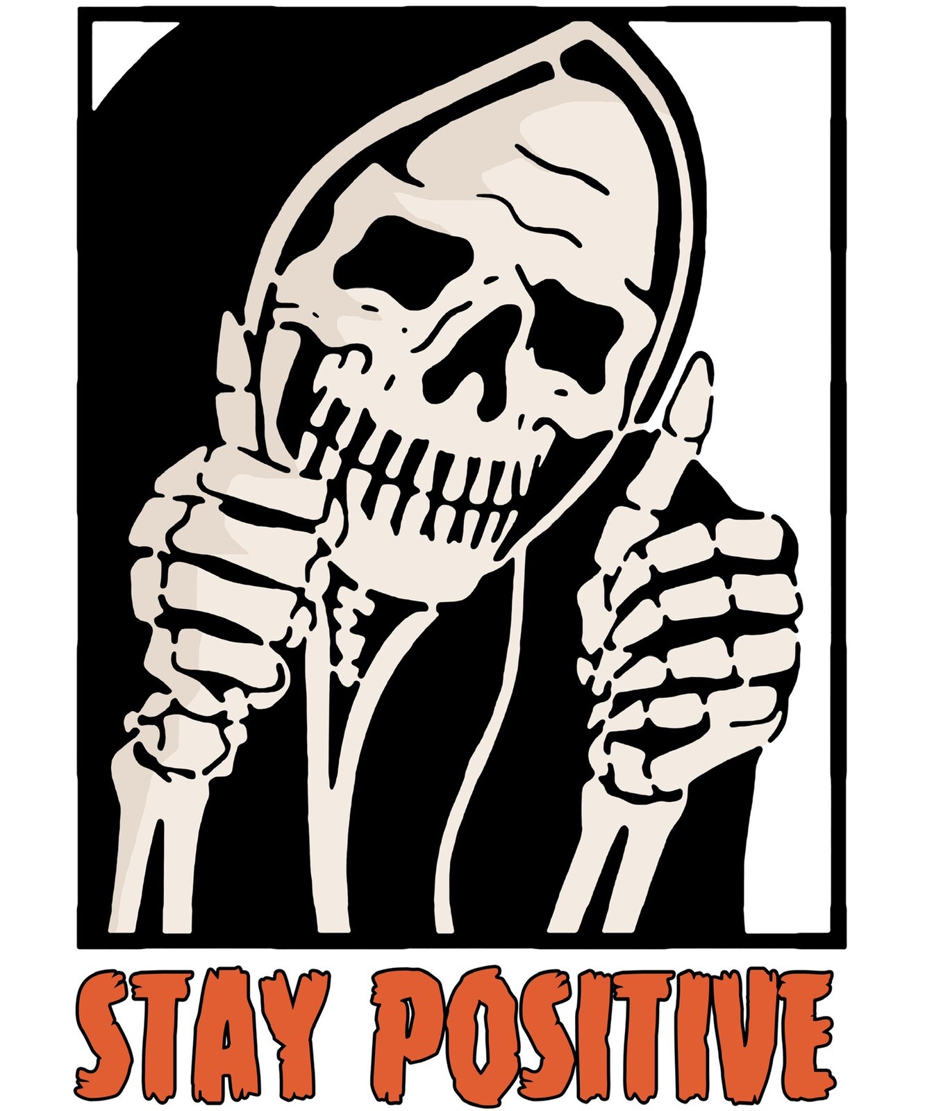4” Funny Skeleton Sticker Halloween Positive Creepy Stay Positive Spooky Gothic gallery
