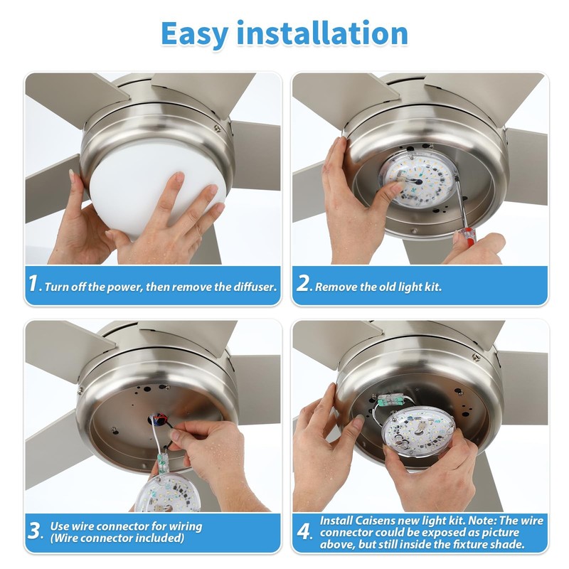 4 Inch Ceiling Fan LED Light Replacement, 18W 6000K 2200LM LED Ceiling Fan Light gallery