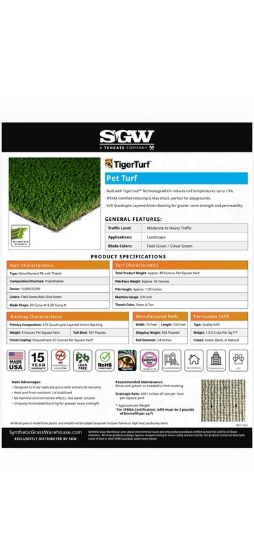 Artificial Turf, Pet, 7.5ft X 9ft gallery