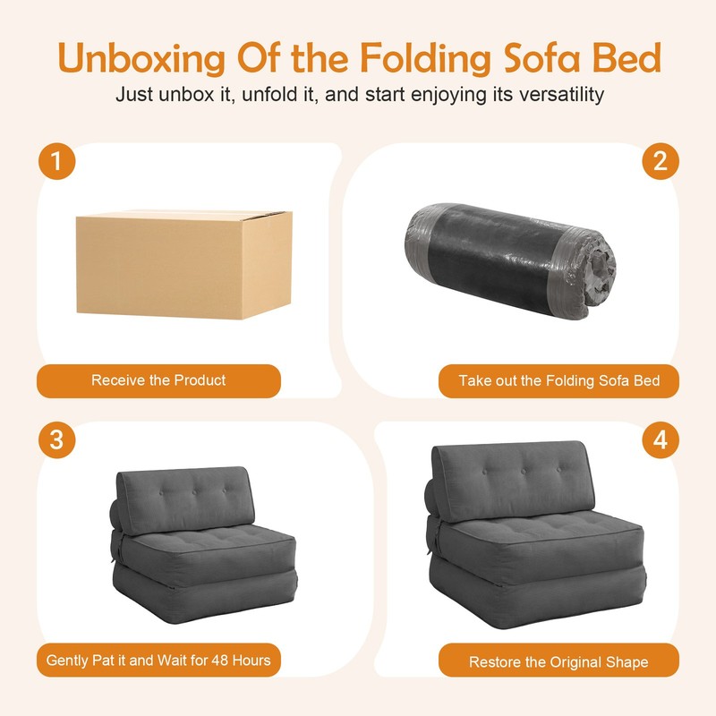 Single Folding Sofa Bed, Convertible Sleeper Chair Bed Couches Compressed Sofa gallery