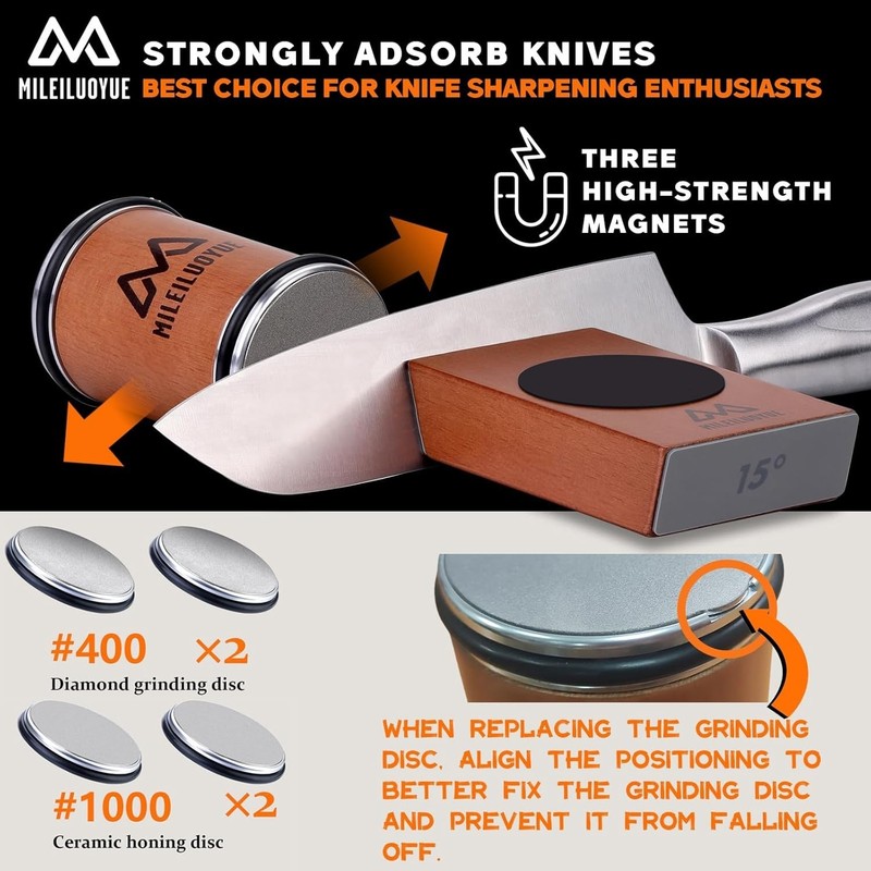 Rolling Knife Sharpener Set Diamond Ceramic Discs Professional Sharpening Kit gallery