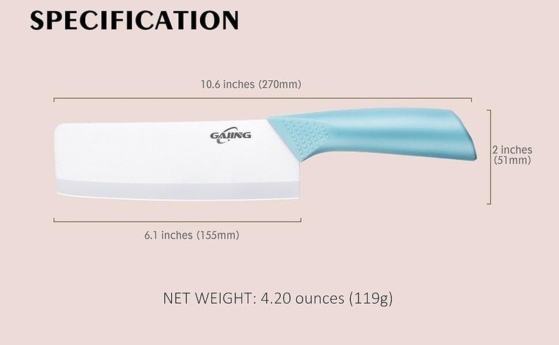 Gajing Extra-sharp ceramic kitchen knife, easy to clean, with a non-slip handle gallery