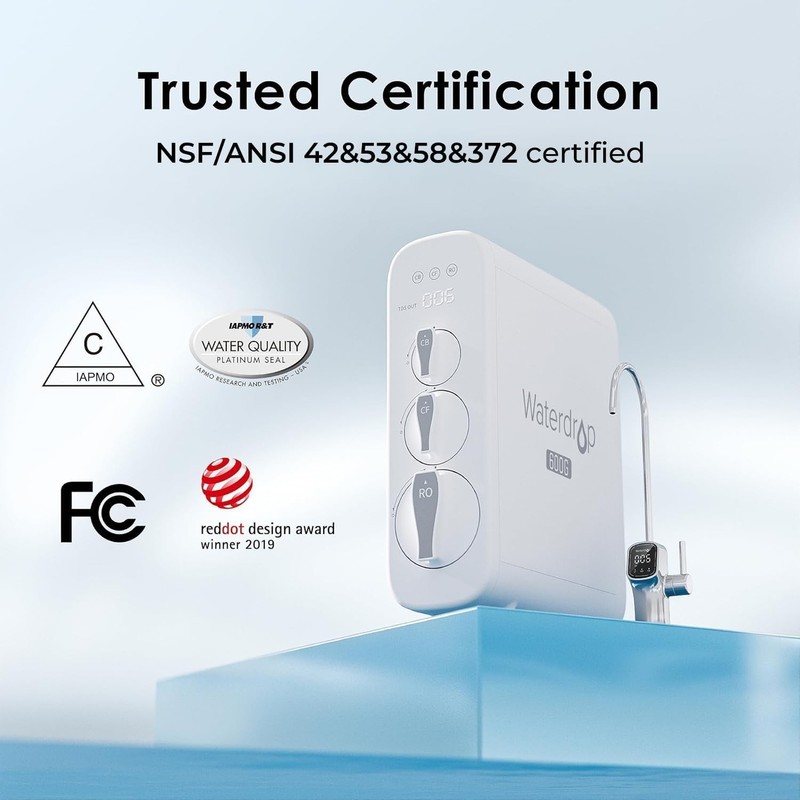 Waterdrop G3P600 Reverse Osmosis System, NSF/ANSI 58 & 372 Certified, 600 GPD gallery