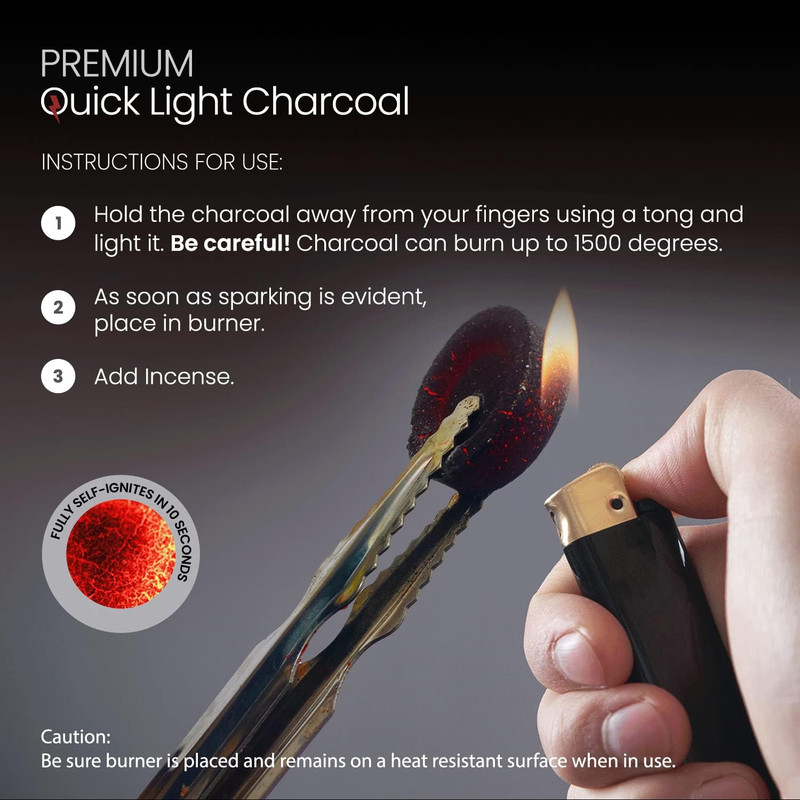 Sunlight Premium Charcoal Tablets for Incense - Instant Light - 100 Discs - 33Mm gallery